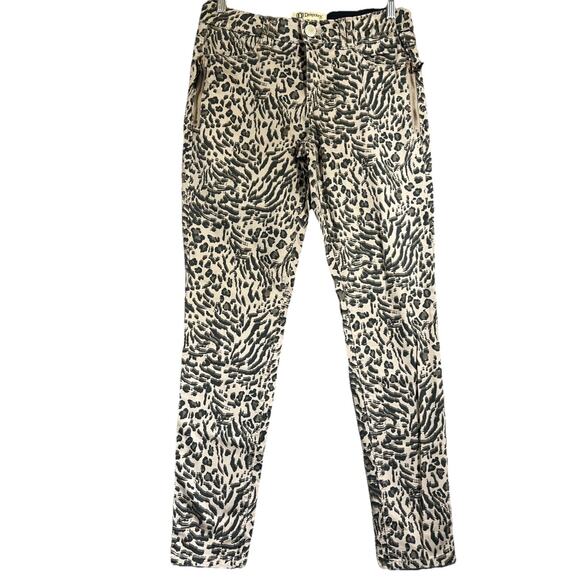 Democracy Jeans 8 Ab Technology Cheetah Leopard Animal Print Zipper Pockets - Picture 1 of 9